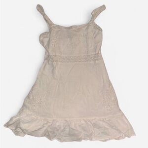 Zara White Eyelet Slip Dress with Ruffle Hem